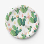 Cute Succulent Lovely Cactus Paper Plates