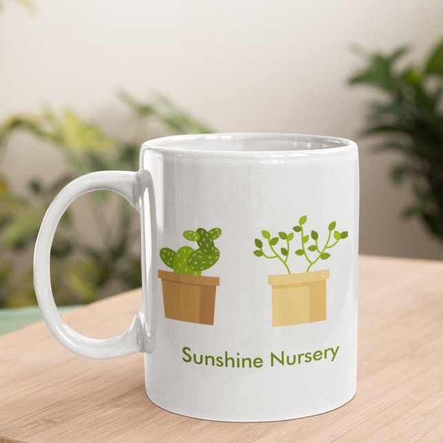Cute Succulent Personalized Green Plant Coffee Mug (Creator Uploaded)