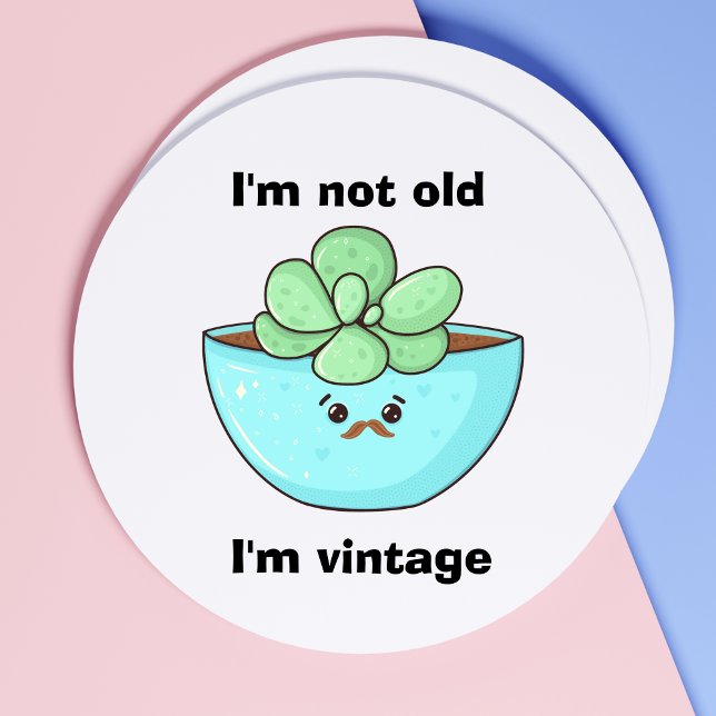 Cute Succulent Plant in Kawaii Style Classic Round Sticker (Creator Uploaded)