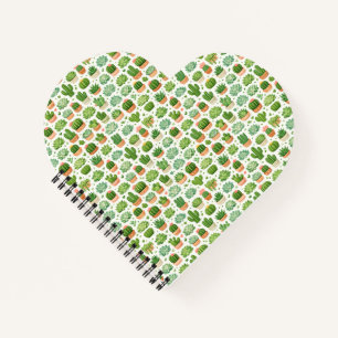Cute Succulent Plant Seamless Pattern Notebook