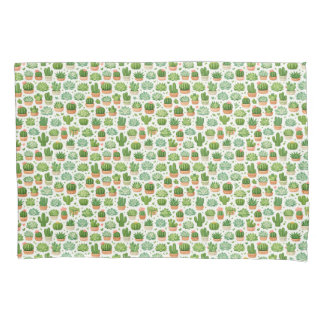 Cute Succulent Plant Seamless Pattern Pillow Case
