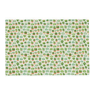 Cute Succulent Plant Seamless Pattern Placemat