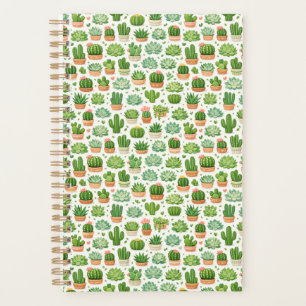 Cute Succulent Plant Seamless Pattern Planner