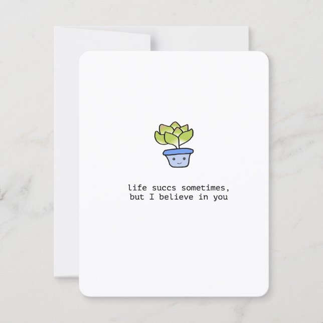 Cute Succulent Sympathy Card (Front)
