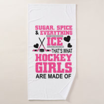 cute sugar and spice girls ice hockey bath towel