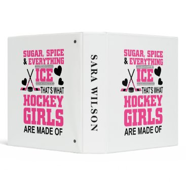 cute sugar and spice girls ice hockey binder