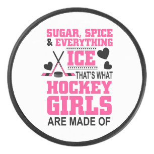 cute sugar and spice girls ice hockey hockey puck