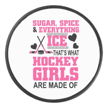 cute sugar and spice girls ice hockey hockey puck