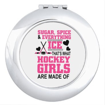 cute sugar and spice girls ice hockey mirror for makeup