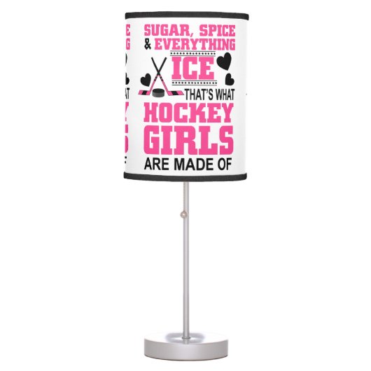 cute sugar and spice girls ice hockey table lamp (Front)