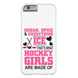 cute sugar and spice ice hockey girls barely there iPhone 6 case