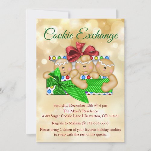 Cute Sugar Cookie Exchange Party Holiday Invite