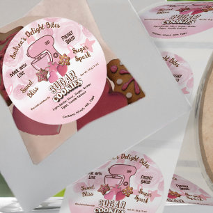 Cute Sugar Cookies Blush Pink Packaging Label
