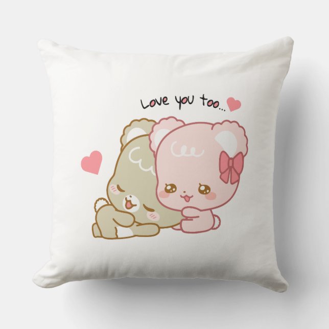 cute sugar cubs throw pillow (Front)