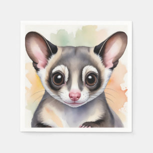 Cute Sugar Glider in a Dreamy Watercolor Napkins