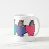 Cute Sugar Gliders in Tea Cups Illustrated Mug (Front Right)