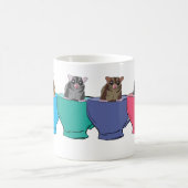 Cute Sugar Gliders in Tea Cups Illustrated Mug (Center)