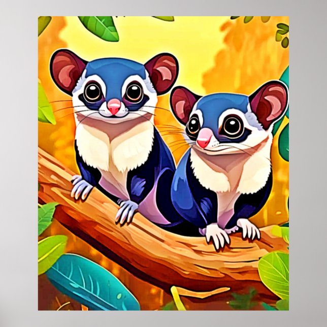 Cute Sugar Gliders Poster (Front)