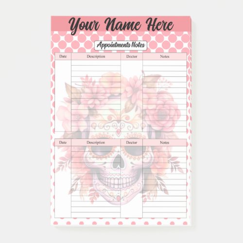 Cute Sugar Skull Appointment Notes