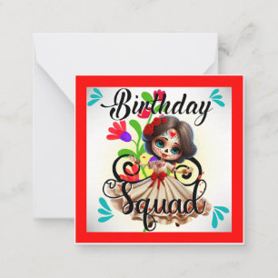 Cute Sugar Skull Birthday Note Card