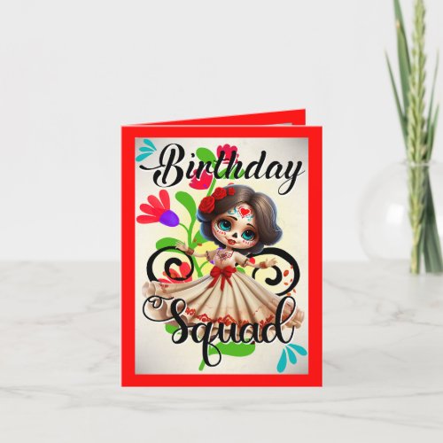 Cute Sugar Skull Birthday Thank You Card