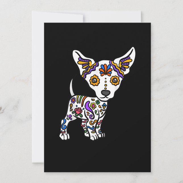 Cute Sugar Skull Chihuahua Announcement (Front)