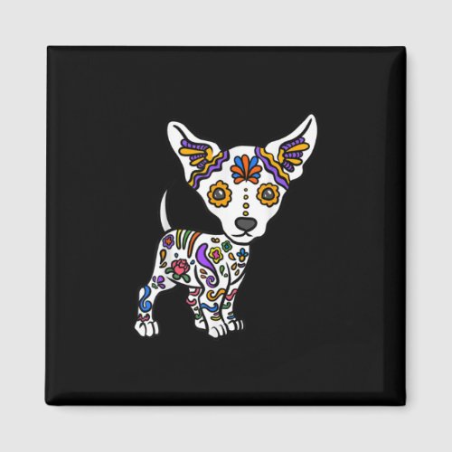 cute sugar skull chihuahua magnet