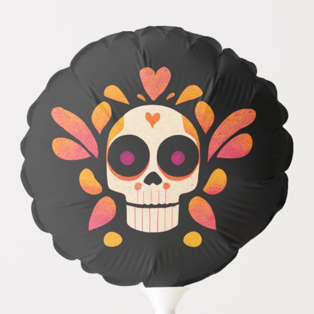 Cute Sugar Skull Haloween Balloon (Front)