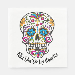 Cute Sugar Skull Happy Day of the Dead Napkins