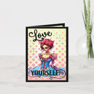Cute Sugar Skull Letterpress Thank You Card
