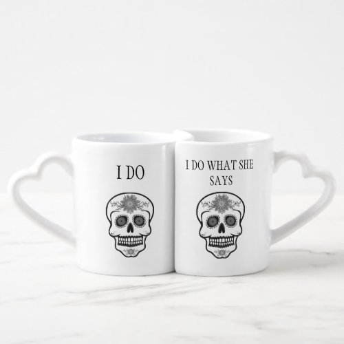 Cute Sugar Skull Lovers Mug Set