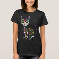 Cute Sugar Skull Mexican Cat Halloween Day Of The