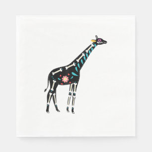 Cute Sugar Skull Mexican Giraffe Halloween Day Of Napkins