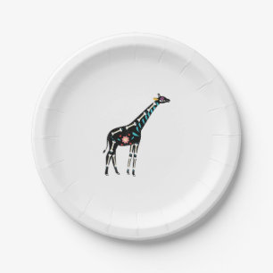 Cute Sugar Skull Mexican Giraffe Halloween Day Of  Paper Plates