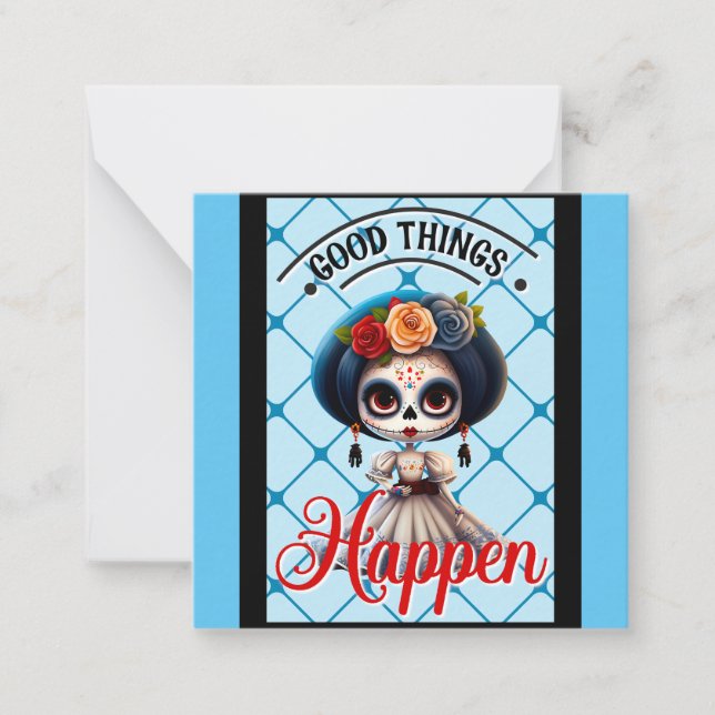 Cute Sugar Skull  Note Card (Front)