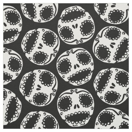 Cute Sugar Skull Pattern Fabric