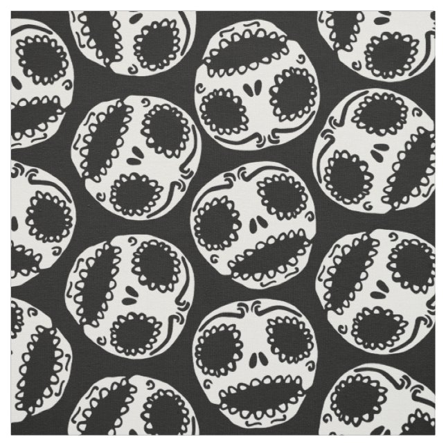 Cute Sugar Skull Pattern Fabric (Swatch)