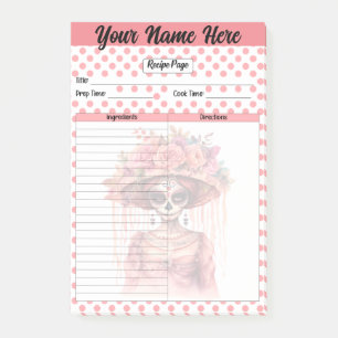 Cute Sugar Skull Recipe Page Post-it Notes