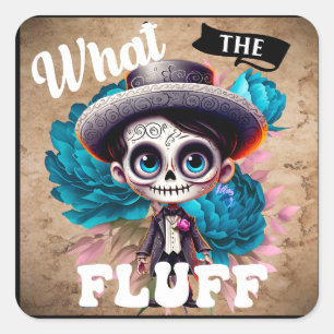 Cute Sugar Skull Square Sticker