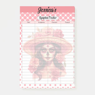 Cute Sugar Skull Symptom Tracker Post-it Notes