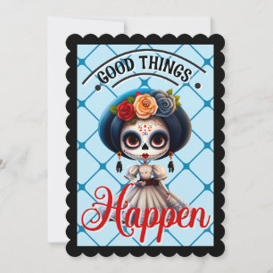 Cute Sugar Skull  Thank You Card