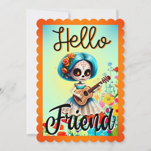 Cute Sugar Skull  Thank You Card