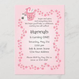 Cute Sugar & Spice Birthday Invitation