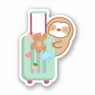 Cute Suitcase Traveling Sloth  Sticker