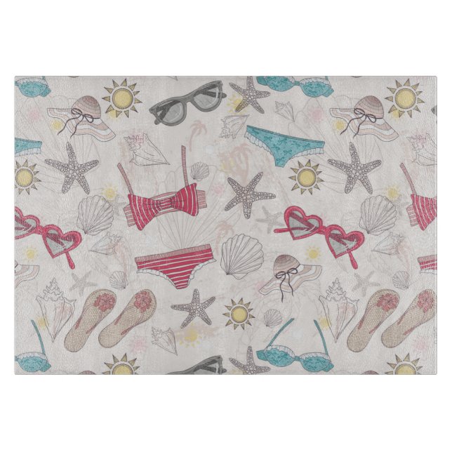 Cute Summer Abstract Pattern Cutting Board (Front)