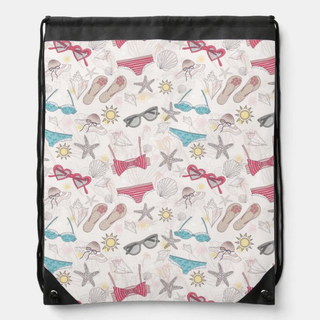 Cute Summer Abstract Pattern Drawstring Bag (Front)