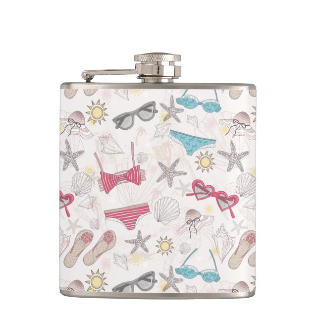 Cute Summer Abstract Pattern Flask (Front)
