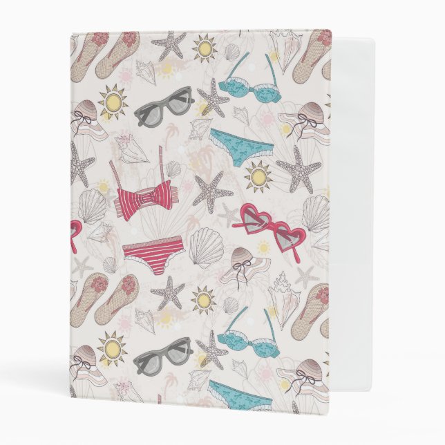 Cute Summer Abstract Pattern Mini Binder (Front/Inside)