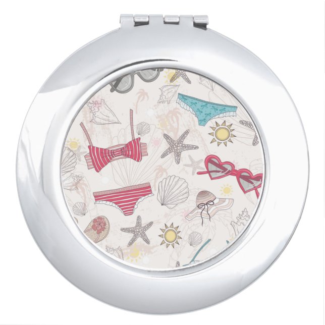 Cute Summer Abstract Pattern Mirror For Makeup (Front)