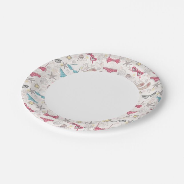 Cute Summer Abstract Pattern Paper Plates (Angled)